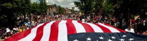 Giant American Flag in 4th of July parade