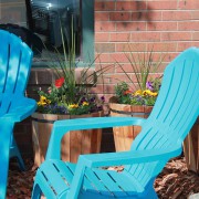 Blue lawn chairs