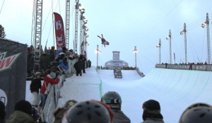 Dew tour athlete in the air