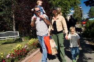 Family walking in Breckenridge Colorado