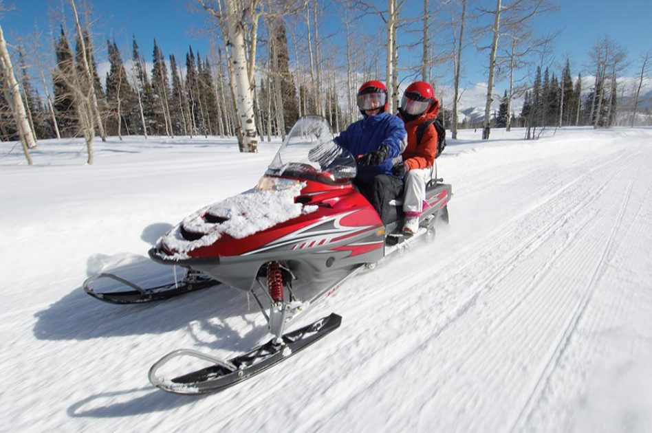 Snowmobiling on a date!