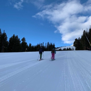 Uphill skiing in Breck