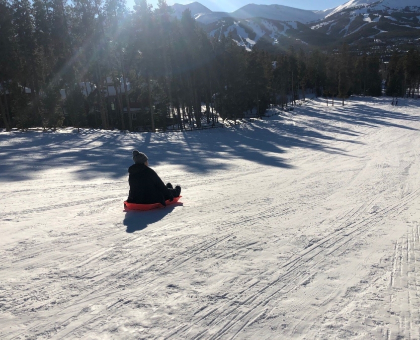 Sledding at Carter Park in Breckenridge Colorado