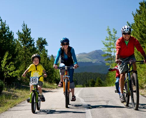 Family Biking in the mountains