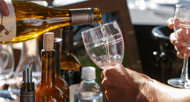 Wine being poured into a glass