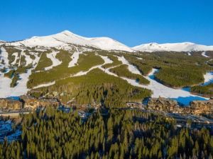 Aerial View of Breckenridge Ski Resort, the Grand Lodge on Peak 7 and the Grand Colorado on Peak 8