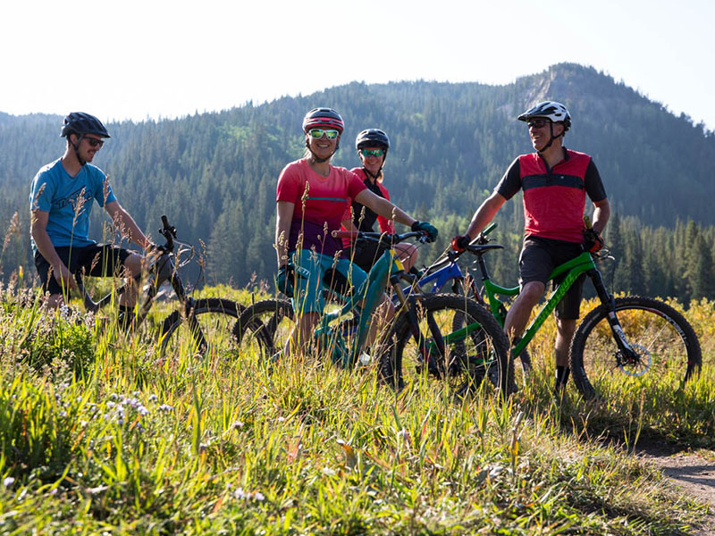 Group of Mountain Bikers in Breckenridge