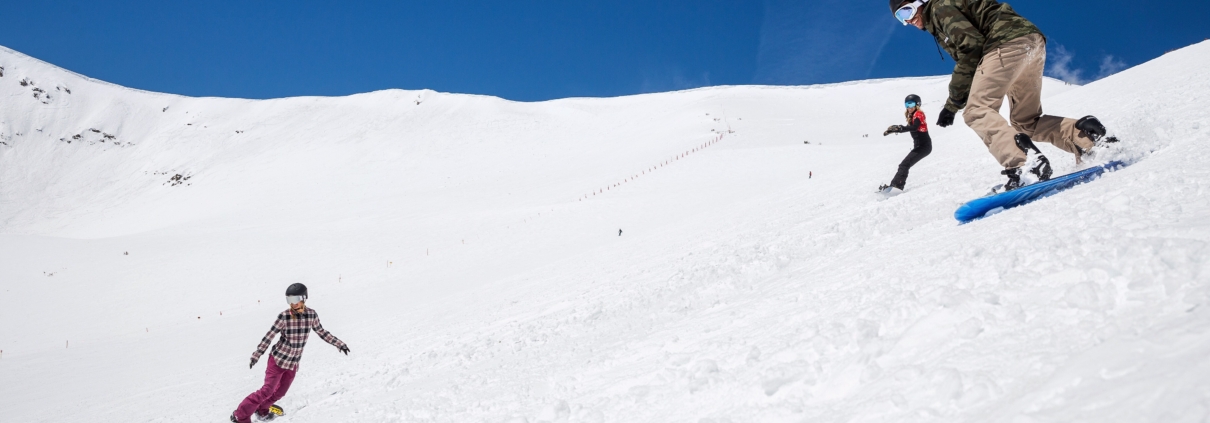 Snowboarders enjoying Spring Conditions at Breckenridge Ski Resort