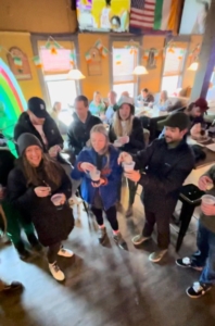 The Best Of Breckenridge team enjoys a St Patty's Day beverage at Napper Tandys